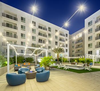 Outdoor courtyard with fire pit